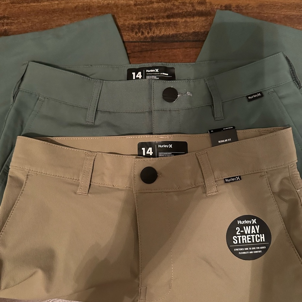 Two Hurley boy shorts sizing 14